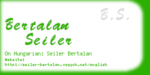 bertalan seiler business card